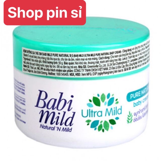 KEM NẺ DƯỠNG DA BABI MILD PURE NATURAL (50G)