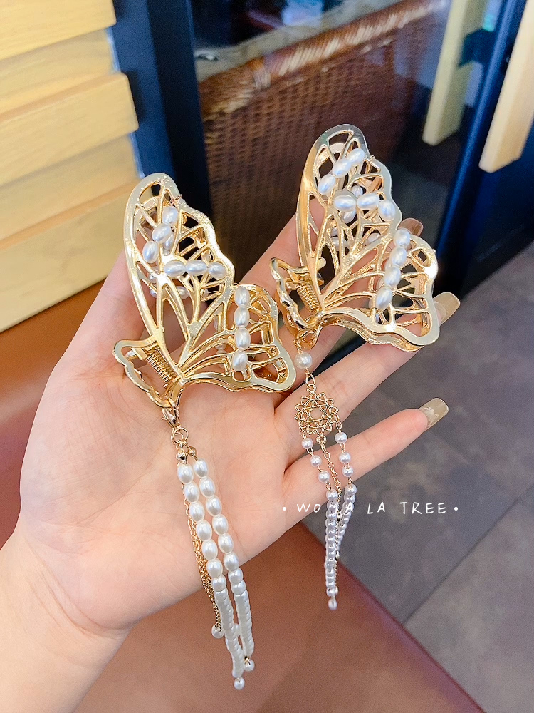 Trâm Cài Tóc Kim Loại Đính Ngọc Trai Nhân Tạo Phong Cách Hàn Quốc