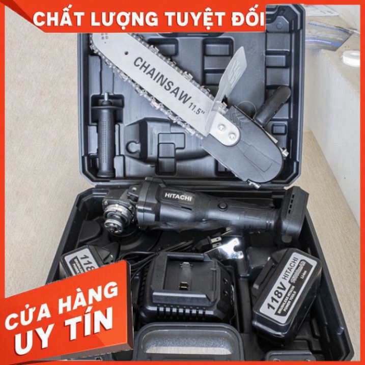Máy Mài Pin Hitachi 118V Tặng Lưỡi Cưa Xích - Máy Mài Góc, Máy Cắt Pin Hitachi 118v - Lõi Đồng