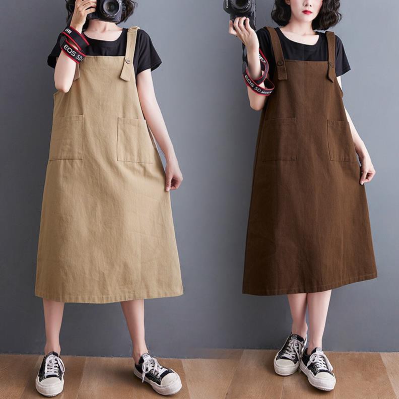 săn nâu 2XL V4 đầm bigsize free size set áo thun váy yếm thời trang phong cách mẫu mới