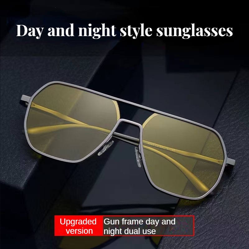 Kính Mát Phân Cực Chống Tia Phân Cực Gọng Nhôm Thay Đổi Màu Sắc Thời Trang Cho Nam