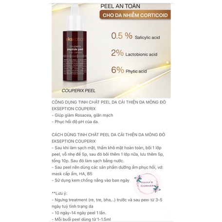 Tinh Chất Peel Da Ekseption Pure Skin - Retin-oil - Couperix