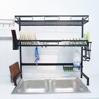 🚍FREESHIP⚡️ Kệ Để Bát Đĩa Đa Năng Thông Minh - Giá Để Đồ Chén Đĩa Trên Bồn Rửa Bát Thép Carbon Sơn Đen Cao Cấp