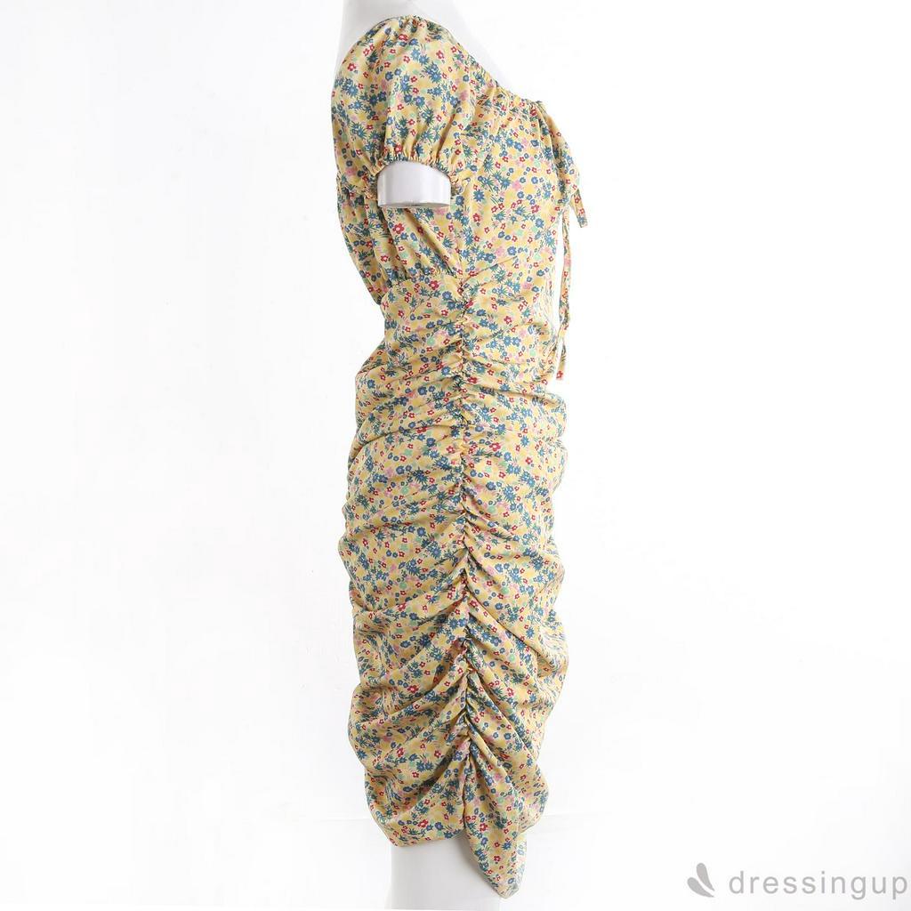 Đầm Tay Ngắn Họa Tiết Hoa Thời Trang Cho Nữ