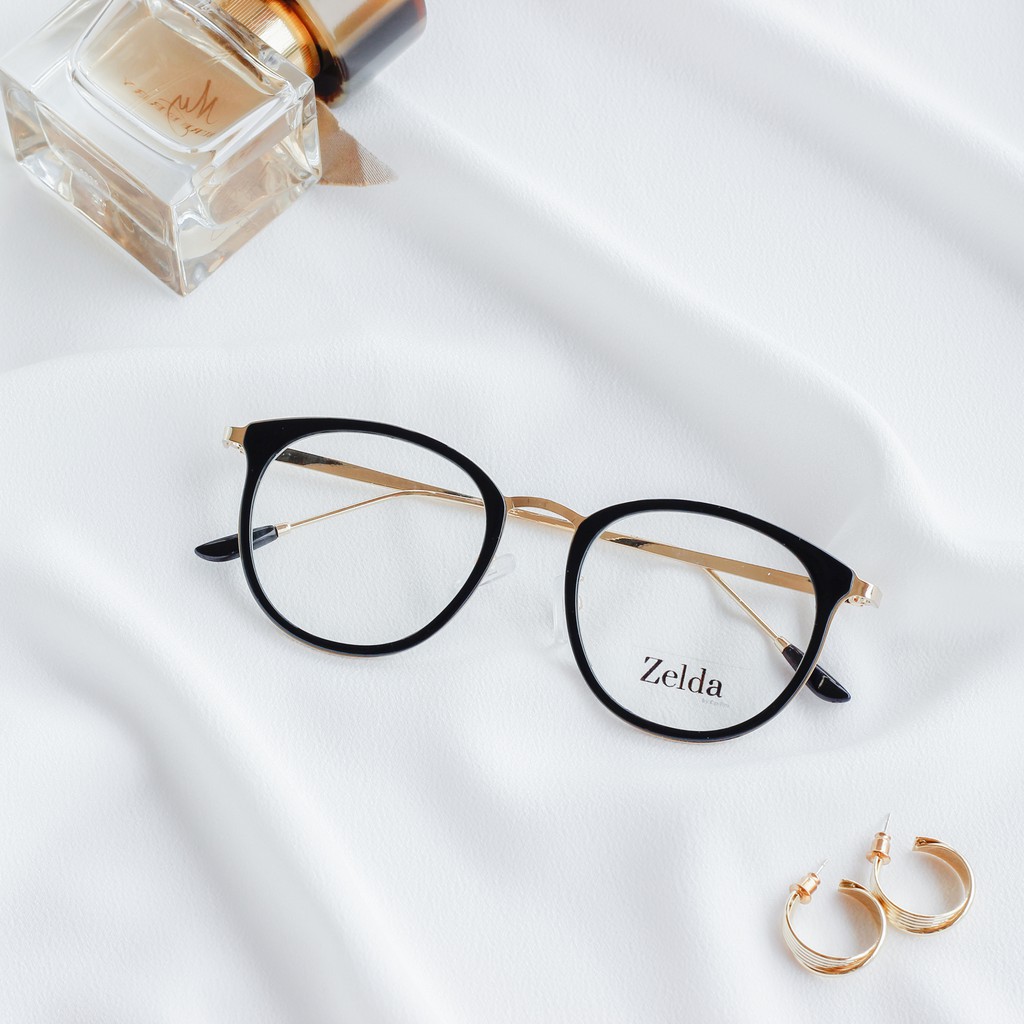 [LẮP SẴN CẬN] Gọng kính cận nữ, gọng cận kim loại, kính mắt mèo, tròng kính chống ánh sáng xanh, đổi màu Z9237