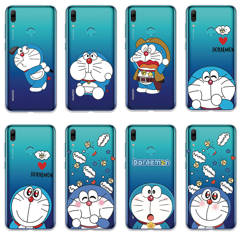 Ốp lưng TPU mềm Huawei Y7 Prime 2017 Pro 2018 2019 Doraemon Two hoa văn