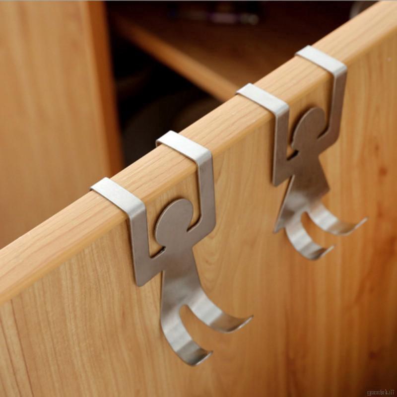 door-back hook creative trace-free nail storage hook 2 loaded