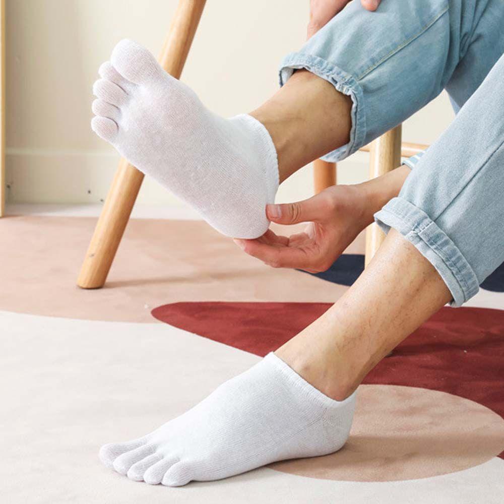 Vớ Thuyền Năm Ngón Thoáng Khí Chống Trượt Màu Sắc Đơn Giản Cho Nam