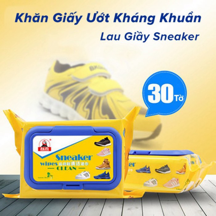 30 KHĂN ƯỚT KHÁNG KHUẨN LAU GIÀY SNEAKER