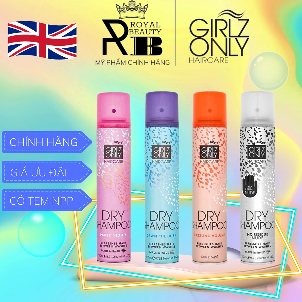 Dầu Gội Khô GIRLZ ONLY DRY SHAMPOO 200ml