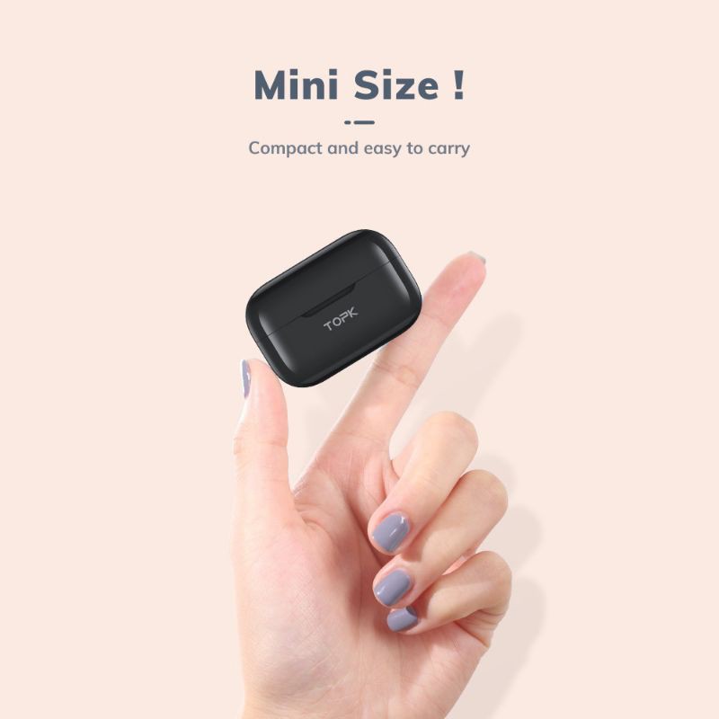 Tai Nghe Bluetooth Không Dây Topk T12 Nhỏ Gọn Có Mic Cho Iphone Huawei Xiaomi