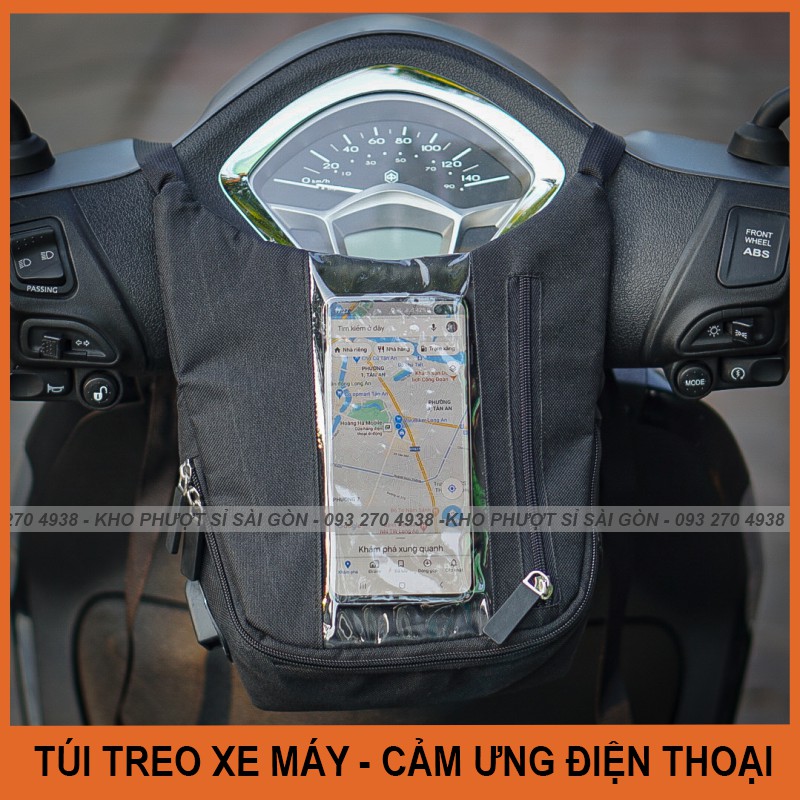 Túi treo ghi đông xe máy xem bản đồ - Túi chạy Grab Grap Go Việt treo đầu xe máy tiện dụng cảm ứng điện thoại