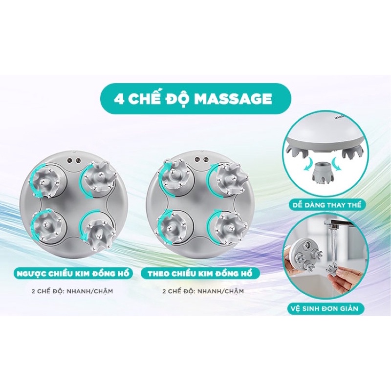 Máy massage đầu và mặt đa năng sạc pin
