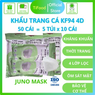 Khẩu trang y tế 4 lớp cao cấp thời trang kf94 juno mask – khẩu trang cá mask 4d hàn quốc kháng khuẩn
