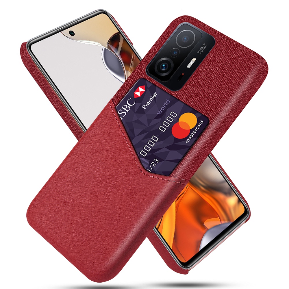 Ốp điện thoại da phối vải kiểu ví chống sốc có ngăn đựng thẻ cho Xiaomi Mi 11T Pro Mi 10T Pro 11 Ultra Lite Pro