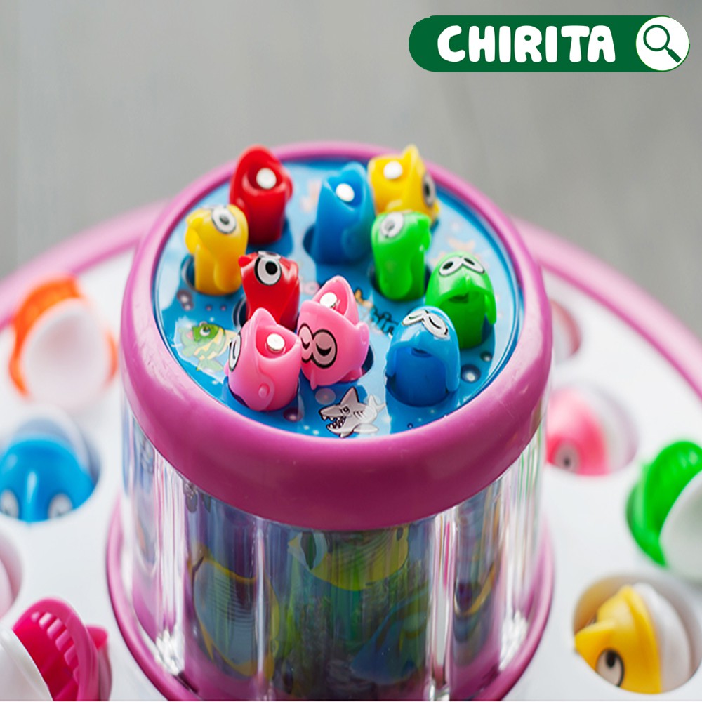Bồ Đồ Chơi Câu Cá 2 Tầng Xoay - Có Nhạc, Đèn Và Nam Châm - Đồ Chơi Trẻ Em CHIRITA