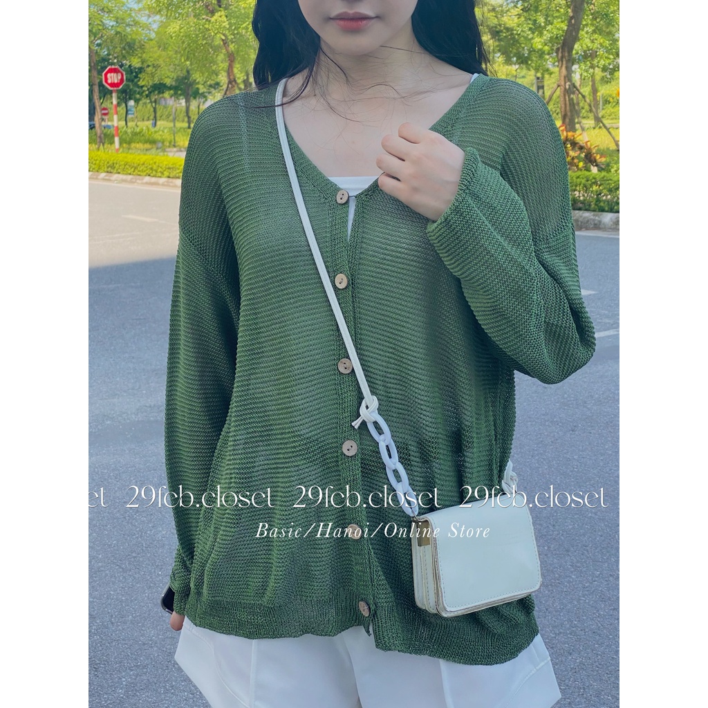 [Ảnh thật/Video] Áo khoác cardigan len móc dài tay - 29feb.closet - A92