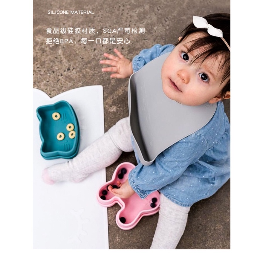 Bát ăn dặm có nắp silicone cho bé