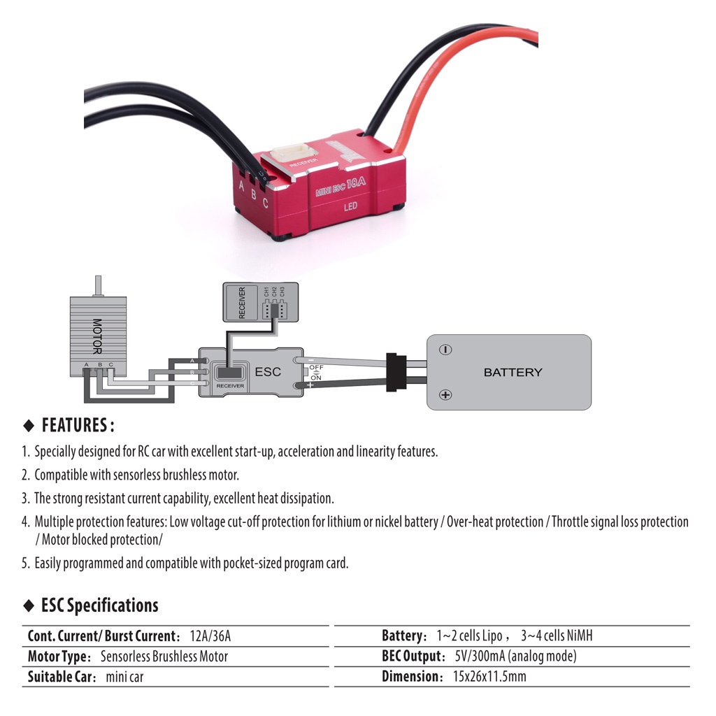 Động Cơ Không Chổi Than Mini 1410 2500KV 3500KV 5500KV 7500KV 9500KV 18A ESC Cho 1/24 1/28 1/32 Kyosho Mini-Z AWD RC