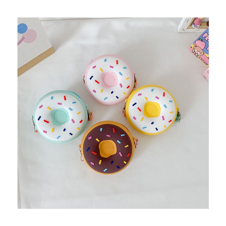 Túi đeo chéo cho Mẹ và bé nhựa dẻo Hình Bánh Donut,trà sửa ,sinh tố D1 Shalla