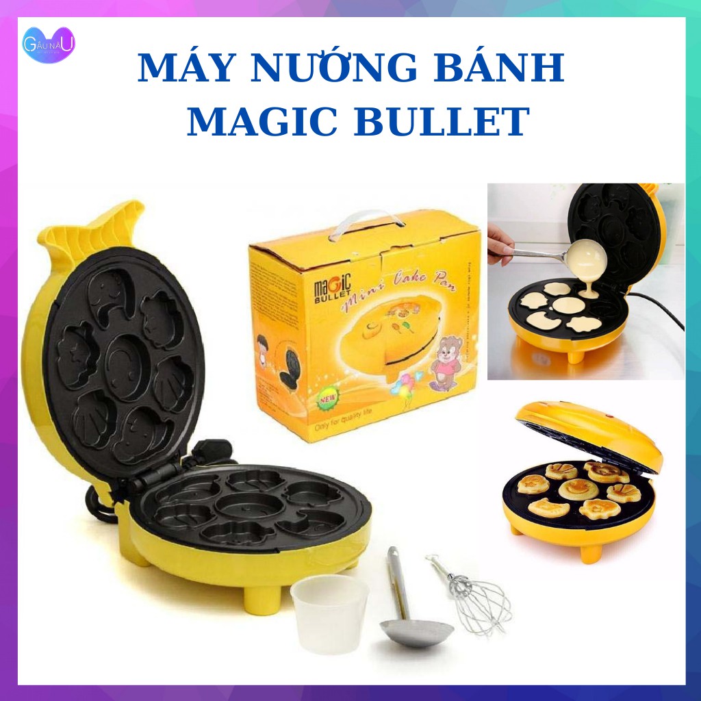 ( CHỐNG DÍNH) Máy Nướng Bánh Hình Thú MAGIC BULLET Cao Cấp - Máy Làm Bánh Bông Lan, Nướng Hotdog