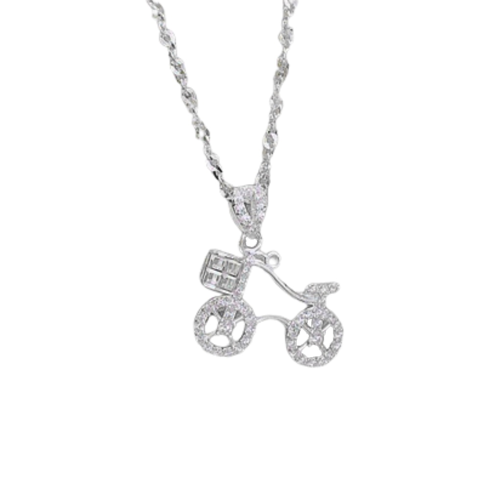 Dây chuyền bạc nữ xe đạp chất liệu bạc S925 thời trang phụ kiện trang sức nữ Viễn Chí Bảo D400657