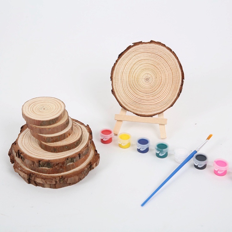 1_Khoanh gỗ tròn 10-21cm miếng gỗ mộc làm handmade và decor trang trí nhà cửa, chụp ảnh sản phẩm