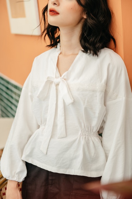 Áo nối ren eo rút thun  Broderie SODA POP