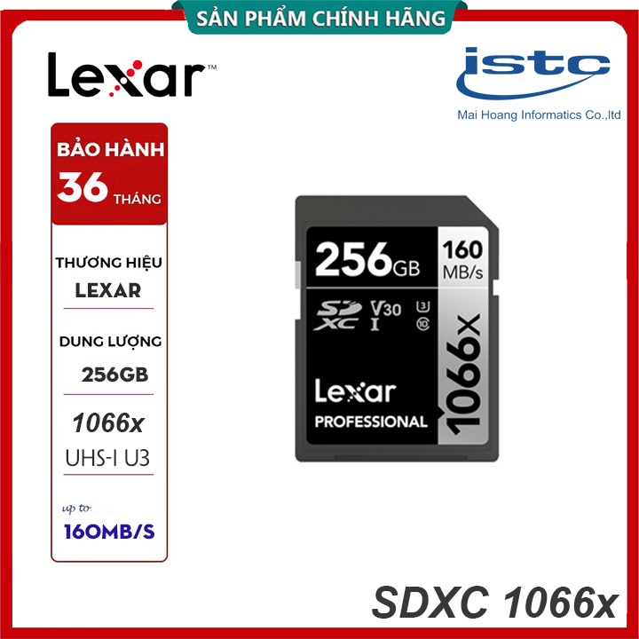 Thẻ nhớ SD LEXAR Cao cấp 1066x SDXC UHS-I U3 V30, 64GB | 128GB | 256GB | 512GB - Chuyên Máy ảnh, máy quay - Chính hãng