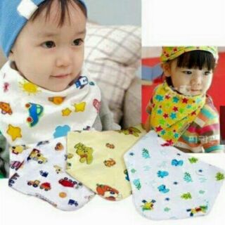 Combo 5 yếm cotton 2 lớp bấm cúc cho bé