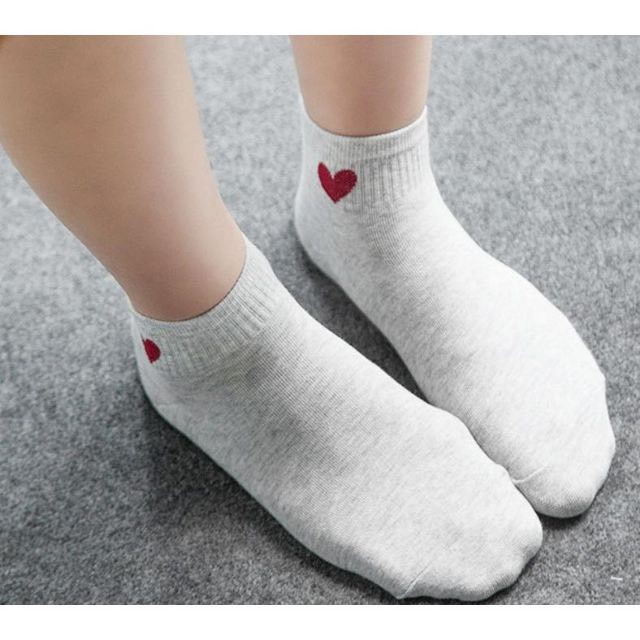 Tất Tim Cổ Ngắn Hàn Quốc 100% Cotton