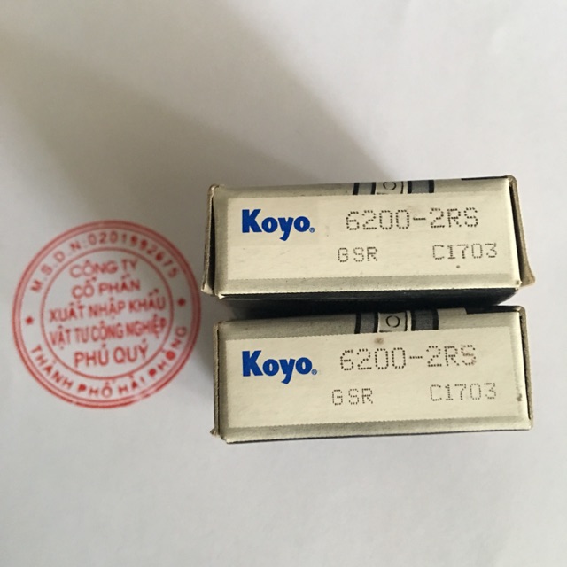 Combo 2 vòng bi, bạc đạn Koyo 6200 - 2rs