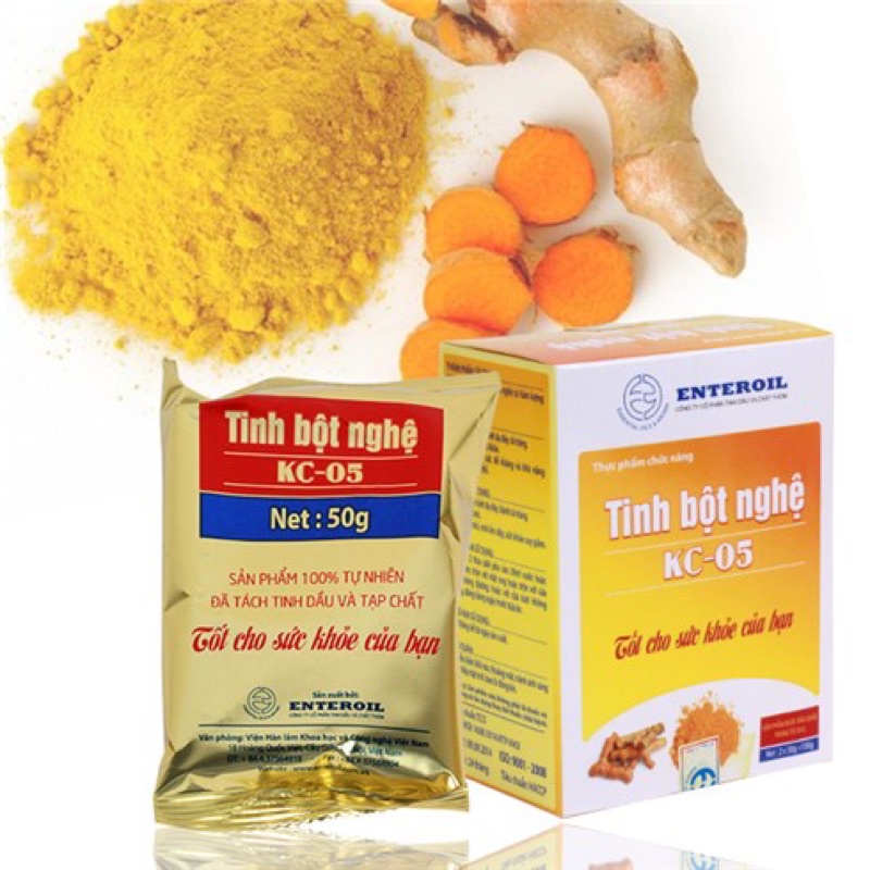Tinh bột nghệ KC 05 tách tinh dầu Viện Hàn lâm KH&CN Việt Nam - Hộp 500gram siêu tiết kiệm