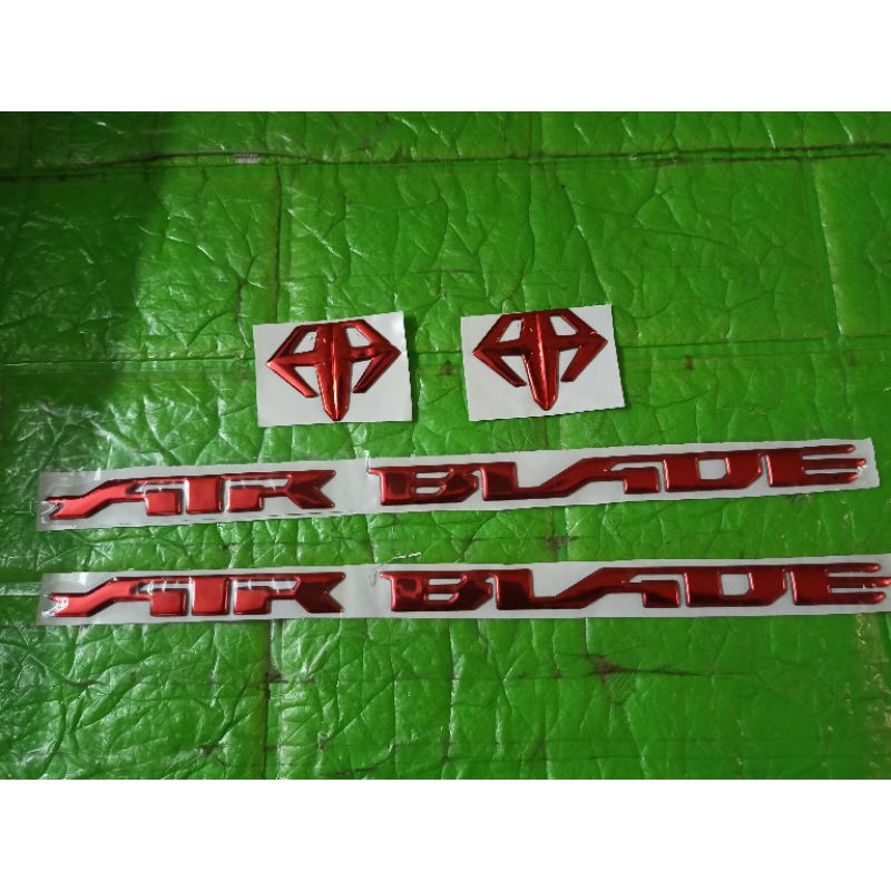 Bộ tem chữ nổi và lô gô Airblade 2017 màu đỏ