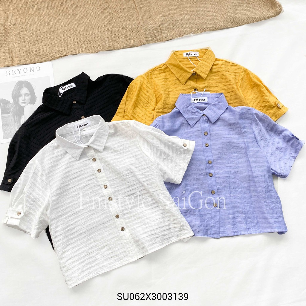 Áo sơ mi tay ngắn dây tay 6 nút ulzzang thời trang nữ Fmstyle Saigon 21SU062X3003 | BigBuy360 - bigbuy360.vn
