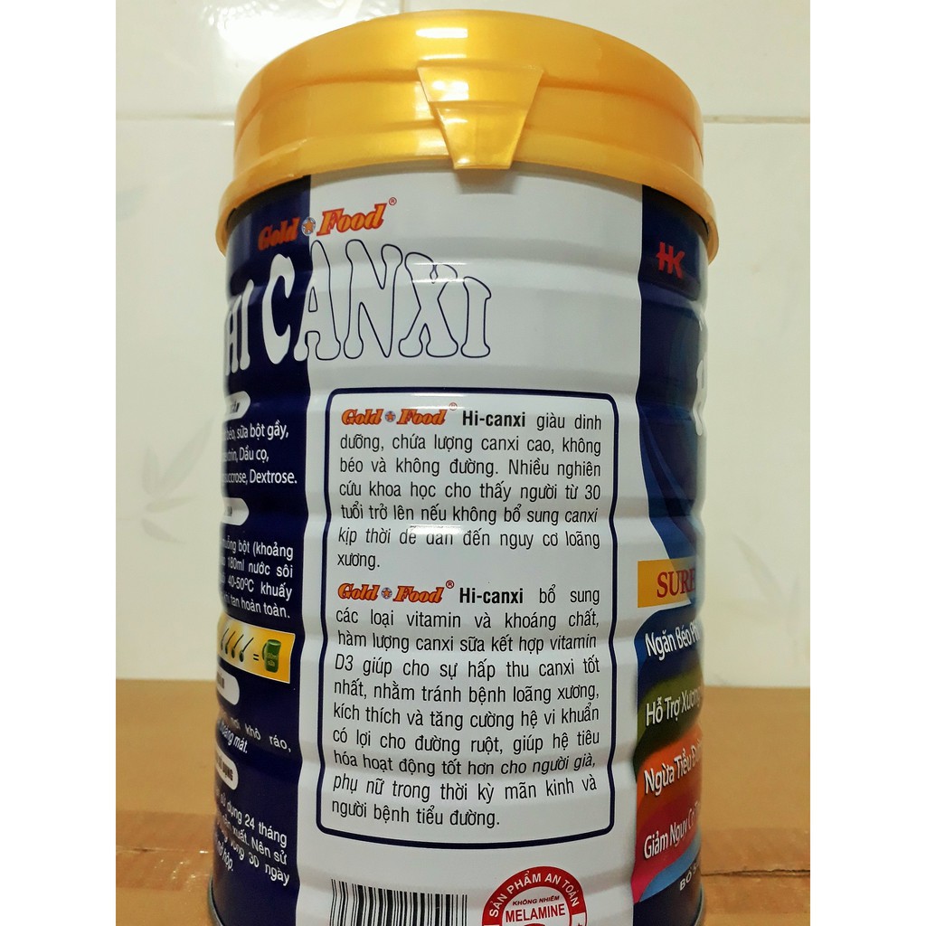 Sữa bột dinh dưỡng goldfood với hàm lượng canxi cao lon 900 gr – công ty TNHH Hoàng Khang.