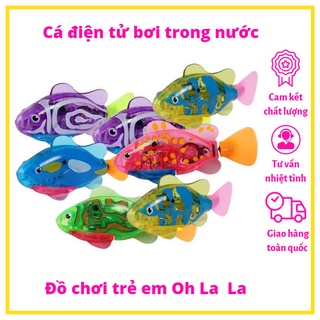 Đồ chơi Cá điện tử bơi trong nước, Robot fish OhLaLa đèn LED phát sáng, nhựa ABS an toàn, TẶNG PIN