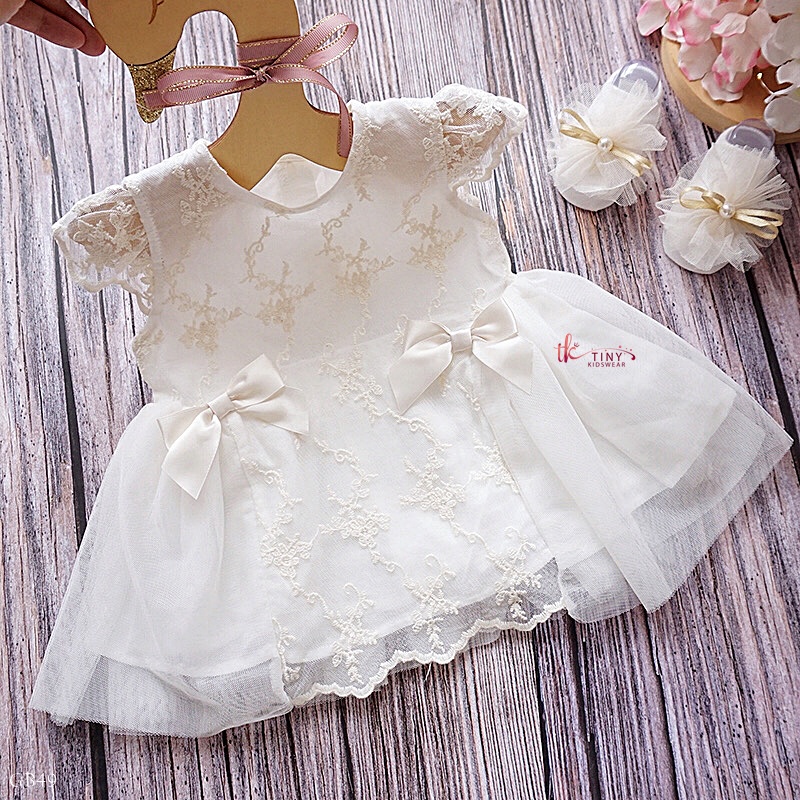 Váy Công Chúa Bé Sơ Sinh 1 Tuổi Tặng Kèm Băng Đô, Đầm Đầy Tháng, Váy Thôi Nôi Bé Gái Từ 5-13kg [GB49]