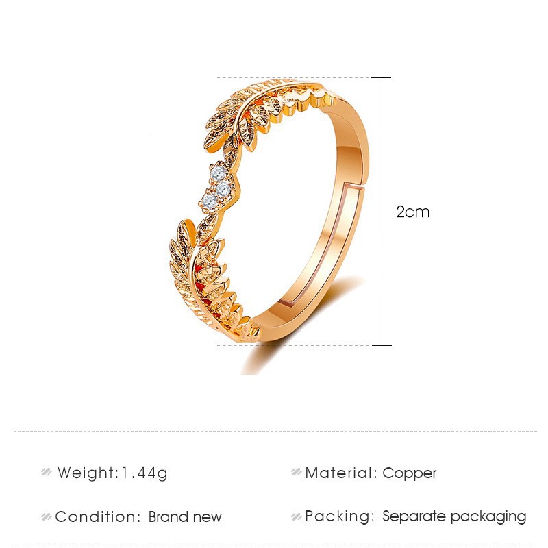 Nhẫn hình chiếc lá phong cách Hàn Quốc độc đáo cho nữ