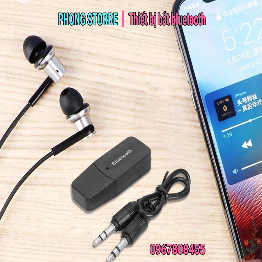 Thiết Bị Tạo BLUETOOTH Cho Loa và Âmly Bắt Sóng 10m Chuẩn Stereo, USB bắt Bluetoothe biến loa thường thành không dây