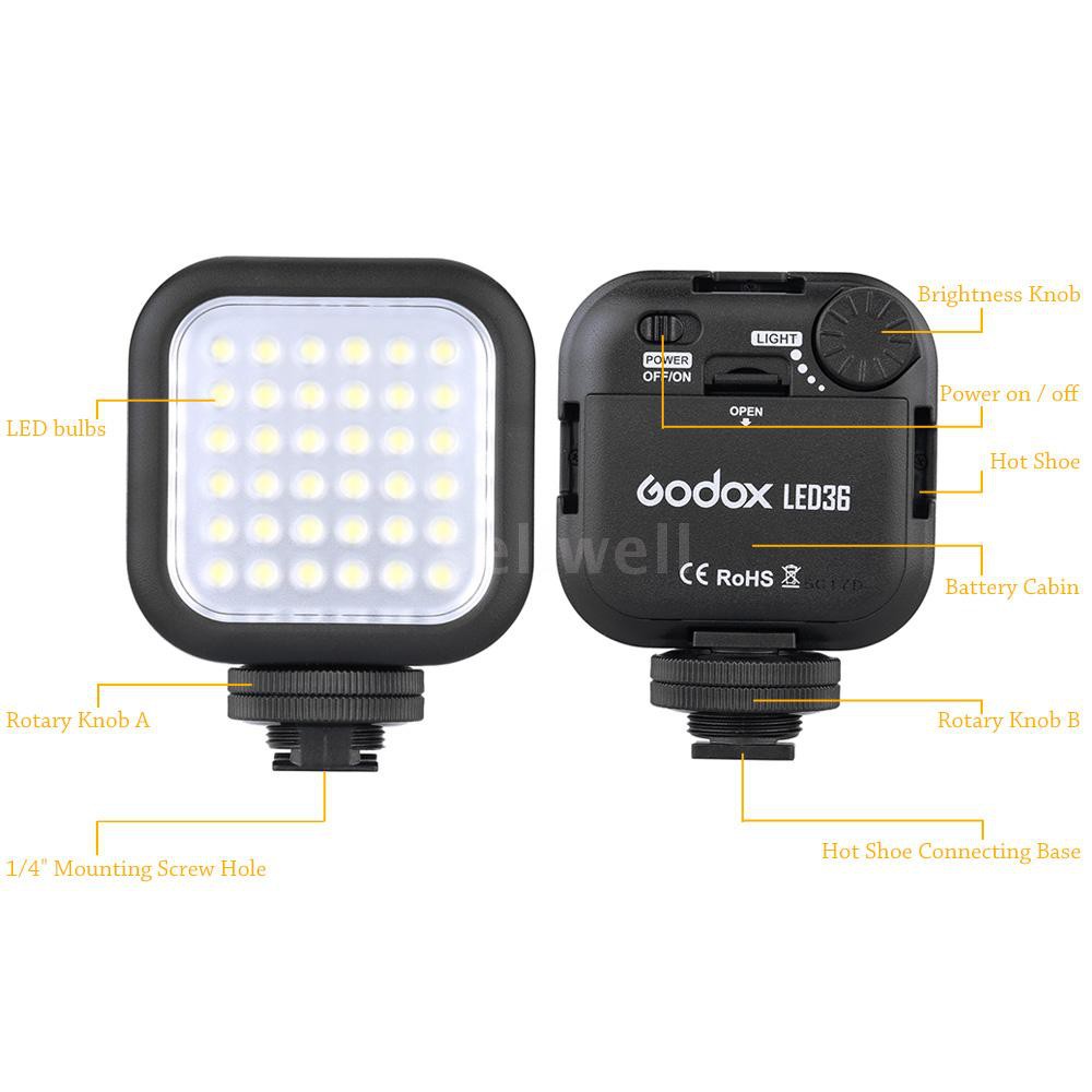 Đèn hỗ trợ quay phim 36 bóng LED godox led36 dành cho máy ảnh DSLR