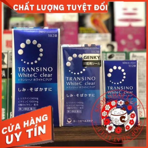 VIÊN UỐNG TRẮNG DA, MỜ NÁM TRANSINO WHITE C 60/120/240 VIÊN NHẬT BẢN