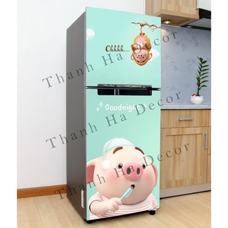 Decal dán Tủ Lạnh Pig 2022 chất liệu cao cấp