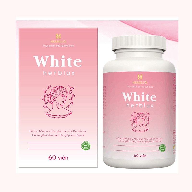 Viên uống trắng da WHITE HERBLUX chống lão hóa collagen làm đẹp da giảm thâm nám