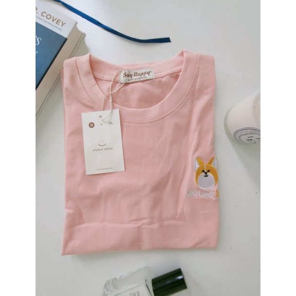 🍍Áo Thun Say Happy thêu Shiba🍍