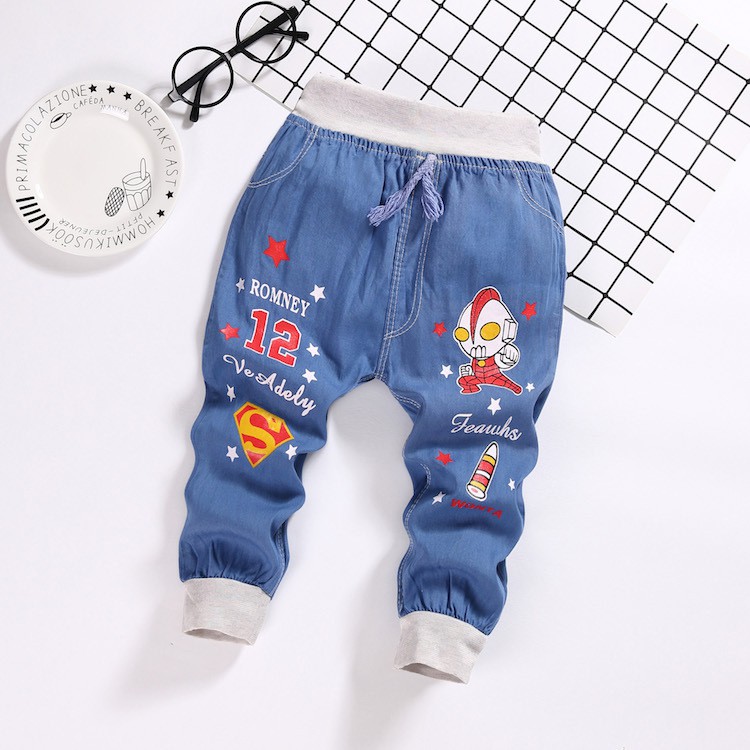 ULTRAMAN Quần Jeans Lửng Thời Trang Hè Cho Bé Trai / Gái P001