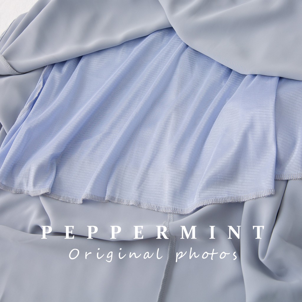 Đầm Voan Dài Tay Cổ Chữ V Xếp Ly Phối Dây Thắt Eo Thanh Lịch 42049