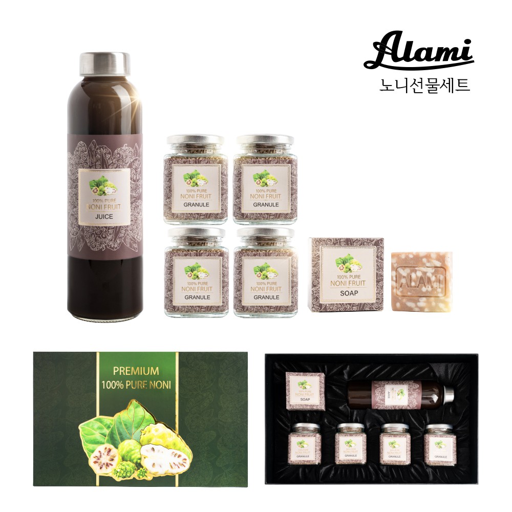 Set Alami Noni to (1 nước cốt nhàu + 4 cốm nhàu + 1 xà bông nhàu)