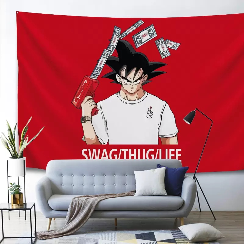 Tranh Vải Decor Dragonball Chất Liệu Lụa Cao Cấp - Tặng Kèm Đèn Led