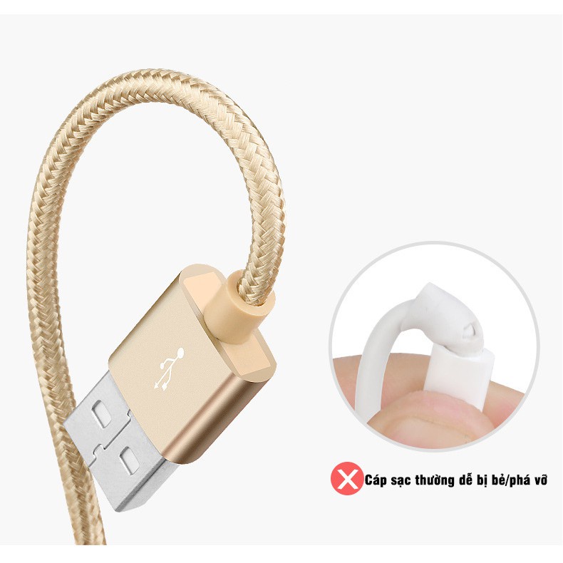 Dây cáp sạc Iphone/Samsung, dây dù  3m chống đứt, hỗ trợ sạc nhanh, đẹp -  Store  giảm giá 50% mua ngay [Mã FASHION10K